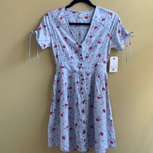 Billabong Twirl Twist V-Neck Mini Dress